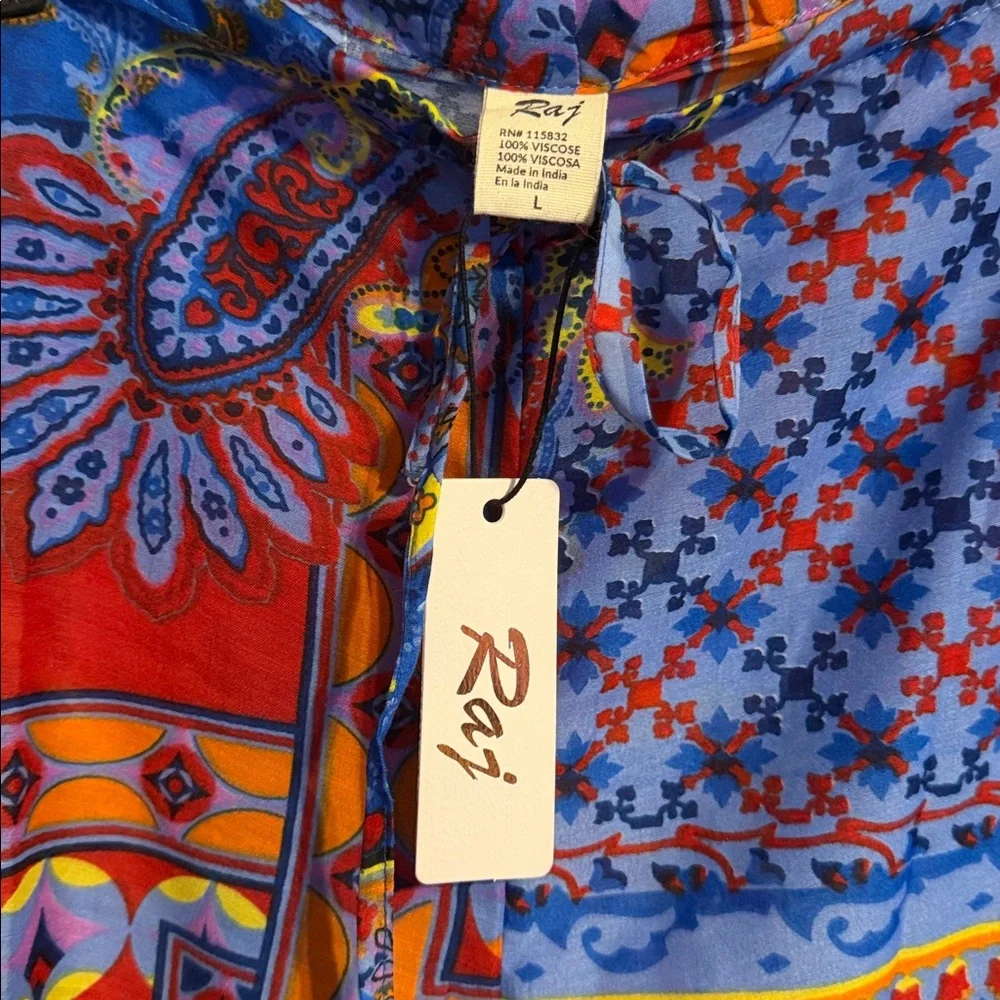 Raj Eva Paisley Mosaic Print Duster OS & Drawstring Pant Set; Size Large~NWT - Picture 16 of 16